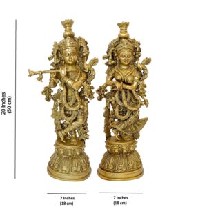 Brass Radha Krishna Statue