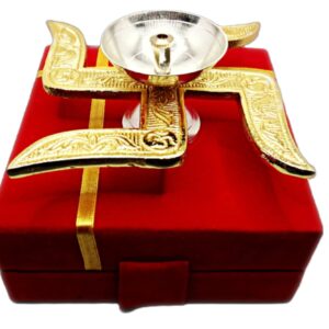 Swastik Diya with Velvet Gift Box -Corporate Gift, Home Decor