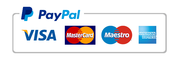 Accepted payments — PayPal, VISA, Mastercard, Maestro, Amex